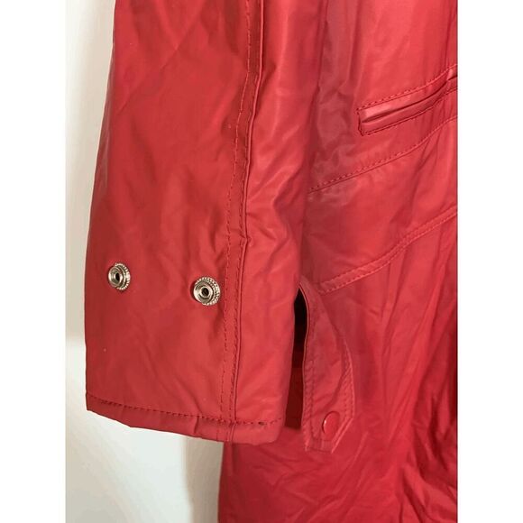 Misty Harbor Womens Any Weather Slicker Plaid Lined Raincoat Red Size PM - Picture 2 of 5
